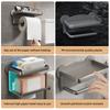 Paper Roll Toilet Paper Holder Wall Mounted Self-Adhesive Anti Rust Waterproof Belt Storage Tray Kitchen Tissue Holder