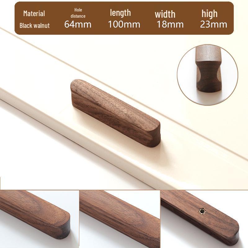 Mâner modern minimalist din lemn masiv pentru ușă și sertar