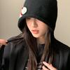 Autumn and Winter Lace-up Hat Women's Windproof and Warm Stack Hat Personalized Flower Hat