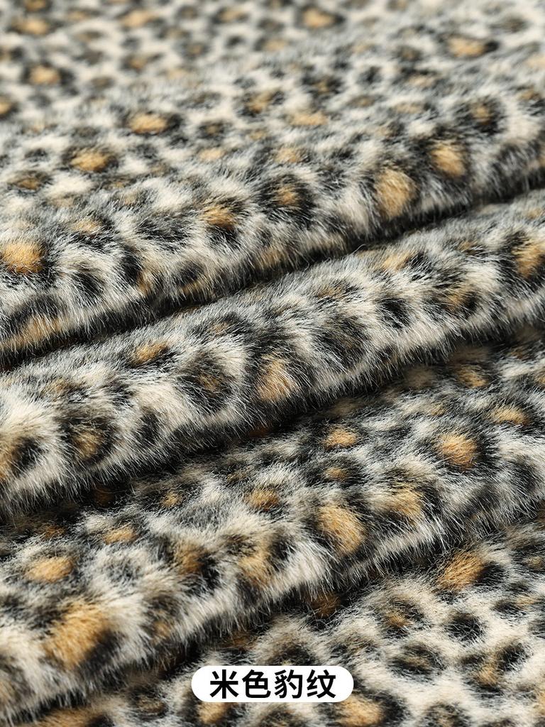 0.5/1/2 Yards Faux Fur Dot Printed Fabric for Sewing Cotton Dolls Warm Hats Plush Toys Decorative Cloth Handmade DIY Fabrics