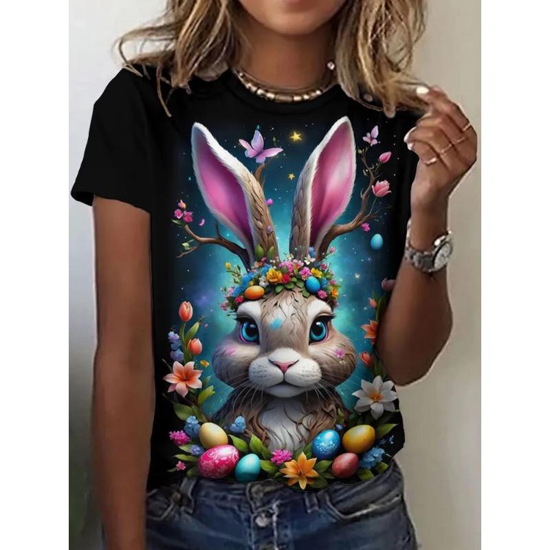 T-shirt Estiva Moda Stampata 3D Donna Traspirante Versatile Tendenza