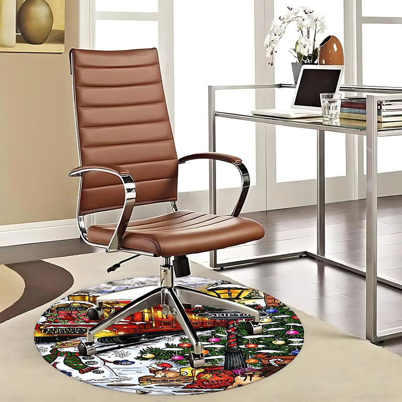 

1pc Christmas Express Chair Mat - Anime Cartoon Design, Non-Slip Carpet for Office Chair, Festive Gift, Seasonal Decor, Suitable for Living Room, Bedr 80cm by 80cm
