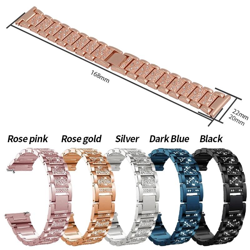 22mm 20mm Women Metal Bracelet for Huawei GT 3 2 46mm 42mm Strap for Samsung Galaxy Watch 3 5 Pro 4 Classic Band Active 40mm 44mm