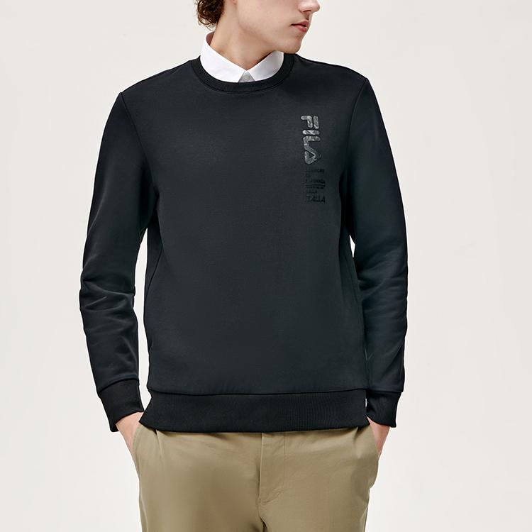 Fila Logo Pullover Sweatshirt Men Sweatshirts Black F11M147205FBK