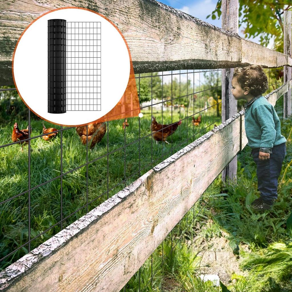 Hardware Cloth, 48'' x 50' Galvanized Wire Mesh Roll, 16 Gauge Chicken Wire Fence Roll, Vinyl Coating Metal Wire Mesh for Chicken Coop Barrier, Rabbit