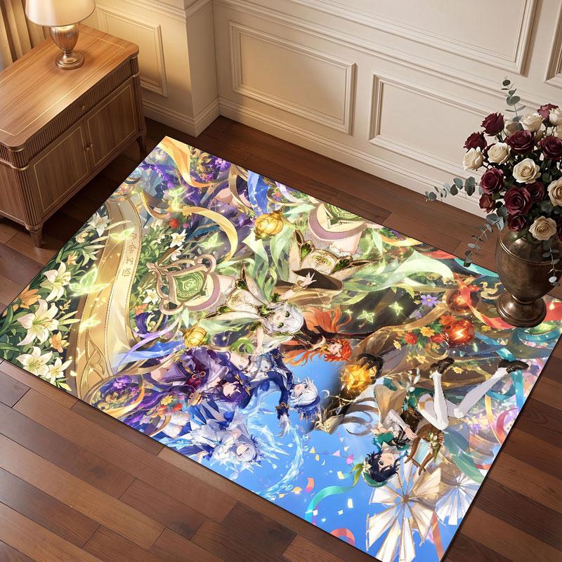 Genshin Impact Rug Soft Thick Non Slip Floor Carpet for Bedroom Living Room Home Decor
