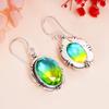 Bi-Colour Tourmaline 925 Sterling Silver Earring V398, Green & Purple Earring, Oval Earring, Valentin's Day Gift, Gift For Her, Birthday Gift, Handmad