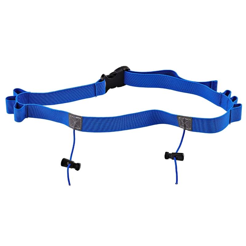 2Pcs Elastic Sport Waist Belts Race Bib Holder Adjustable Running Waistband with 6 Elastic Rings for Triathlon Cycling