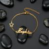 Atoztide Personalized Custom Name Crown Heart Bracelet Thick Chain for Women Stainless Steel Zircon Flower Bangle Jewelry Gift 