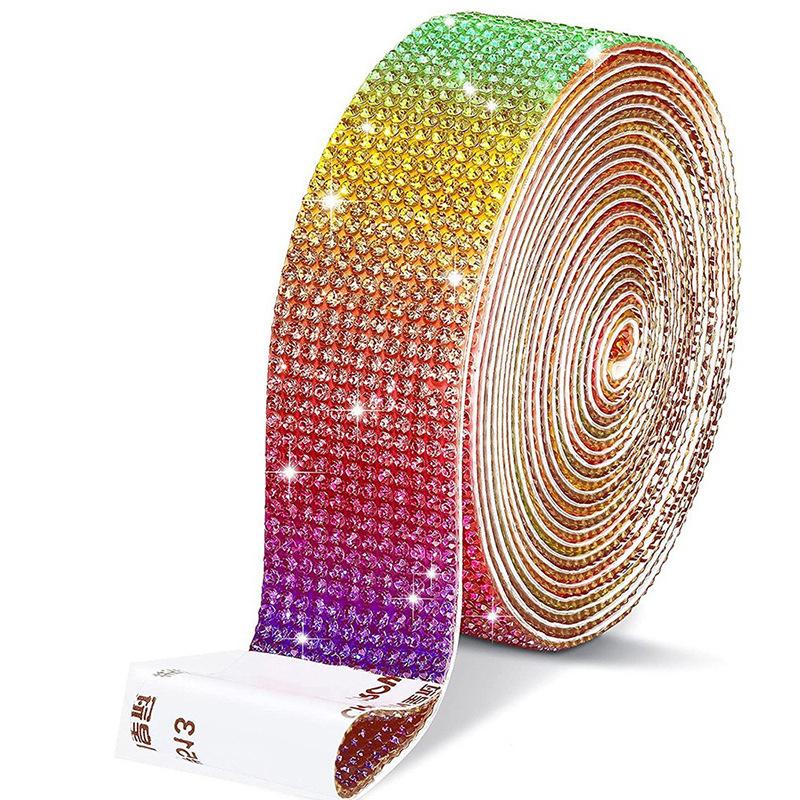 10Yard Rhinestone Ribbons Silver Self Adhesive Crystal Diamond Wrap Car Phone Bag Shoes Decoration DIY Arts Crafts Wedding Party