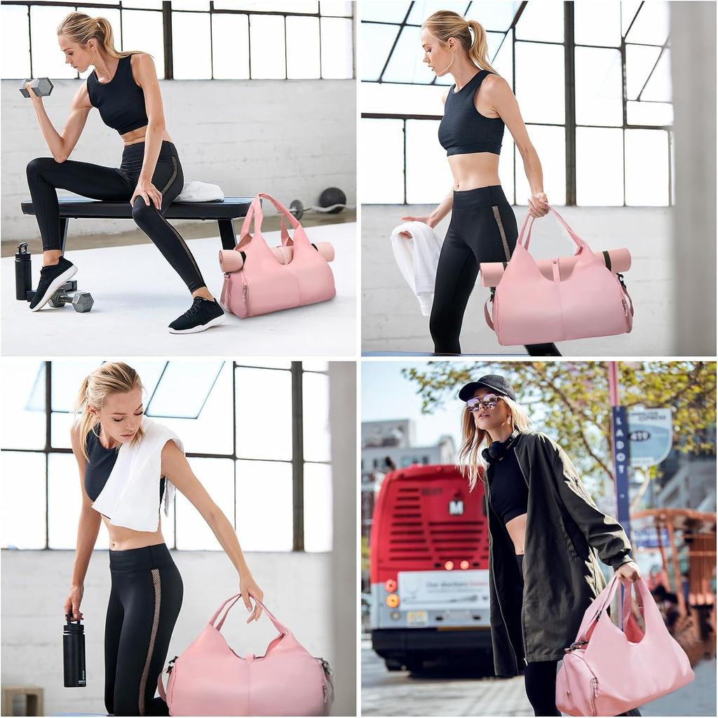 Sac De Sport Fitness Grand 45L Pour Femmes/filles - Motif Fleuri, Compartiments Multiples, Neuf