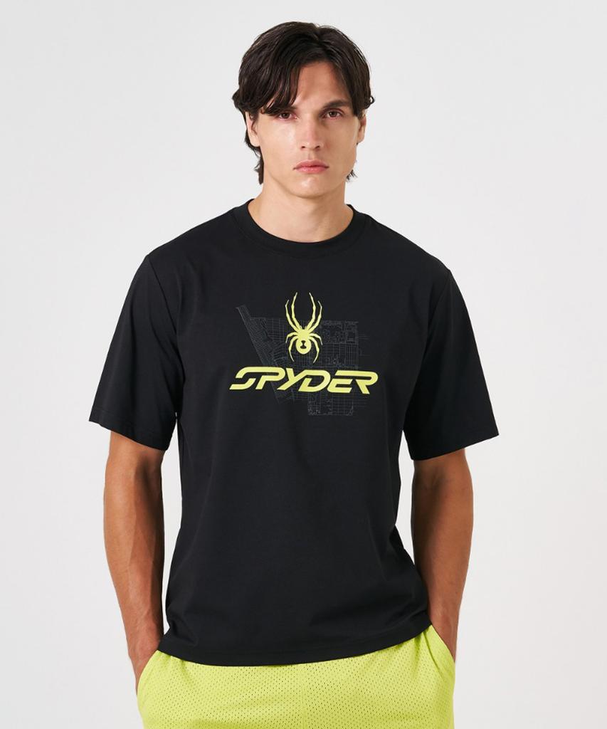 SPYDER Duotech Men'S Graphic Short Sleeve T-Shirt Spkmcnrs311Mblk