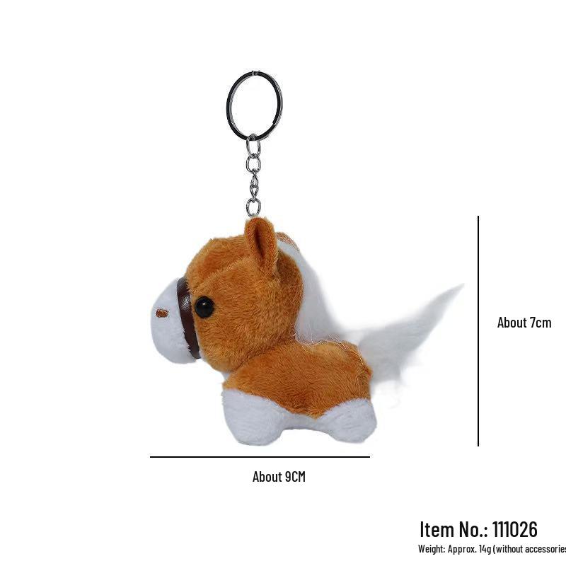 Multicolor Cartoon Pony Plush Keychain - Soft, Cute New Year Mascot Ornament for Backpack