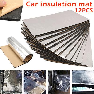 12Pcs 5mm Silver Car Soundproofing And Thermal Insulation Pads For Doors Roofs Firewalls Engine Bays