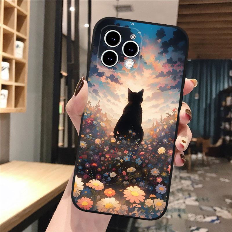 Black Cat Phone Case For Iphone 15 14 Pro Max 13 12 11 Pro Max XSMax XR 12 13 Mini 14 Plus
