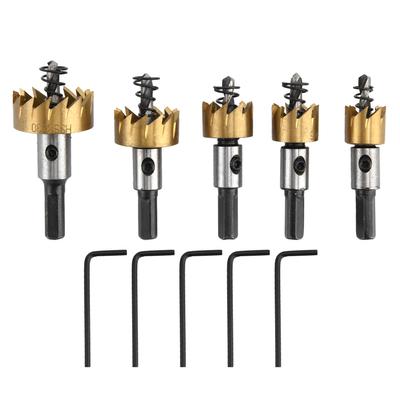 5Pcs Hole Opener Fast Cutting HSS Precise Safer Aluminum Drilling Set for Rubber Plastic Openings