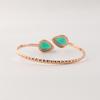 Chrome Diopside Gemstone 925 Sterling Silver Zircon Cuffs Bangles Best Birthday Gift For Your Wife ( Available with Gold/Rose Gold Plated ) CZC-1-2