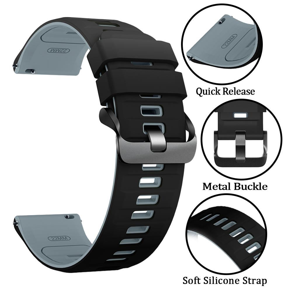 Pulsera de Silicona Bicolor de 22 mm Para SUUNTO RACE S/2 Correa de Muñeca Para SUUNTO 9 PEAK PRO/DLC 5 PEAK VERTICAL OCEAN RUN Correa Deportiva