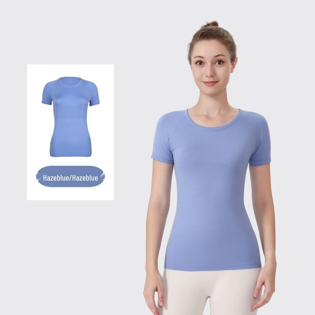 LU3.0 Women's Quick-Dry Short Sleeve Yoga Top for Fitness and Running