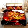 Phoenix Duvet Cover Set King Queen Size for Kids Boy Girls Bedding Set Yellow Animals Pattern Polyester Quilt Cover with Zipper