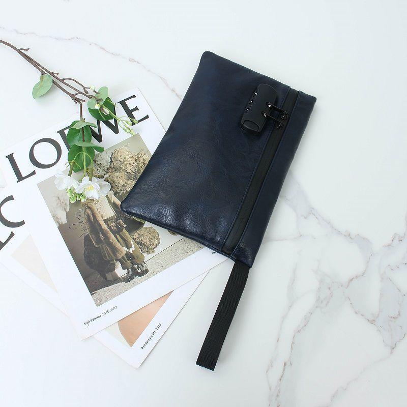 

Удобный противоугонный замок-молния с паролем, сумка для денег, противоугонная сумка для авиабилетов, паспортов, счетов, банковских карт, сертификатов, новая сумка для хранения темно-синий