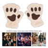 Cat Paw Gloves Thicken Keep Warm Velvet Breathable Half Finger Gloves Cute for Home Travel Beige