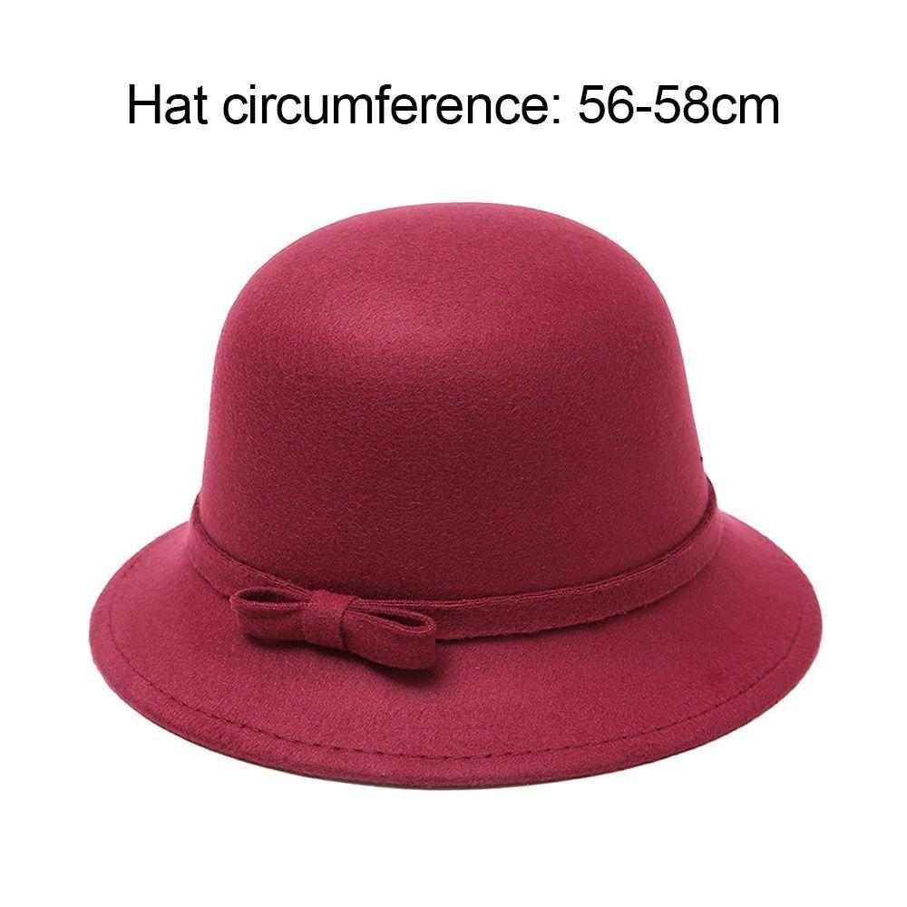 Cap Brim Bowler Fedora Hats Women Vintage Retro Hat Autumn Winter Warm Hat Wool Felt Bucket Cap Church Bowler Cloche Hats