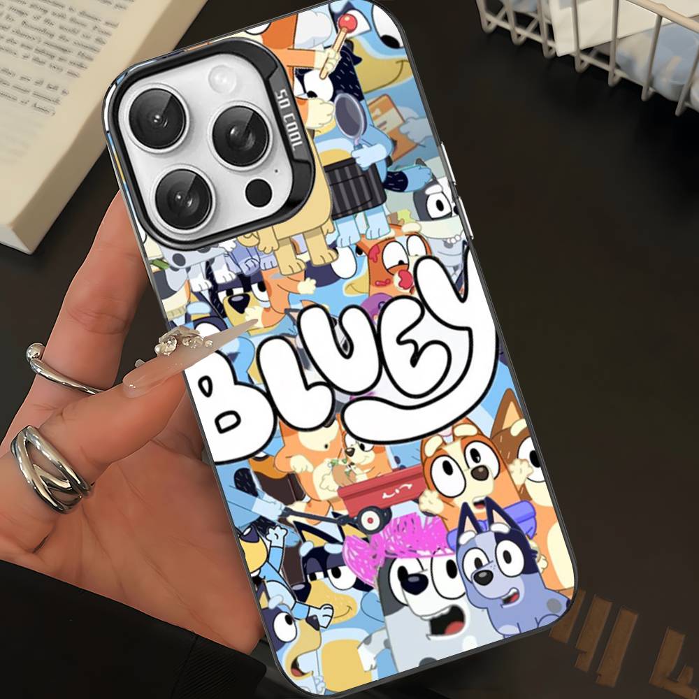 Cartoon Dog B-Blueys Phone Case For iPhone 16 15 14 13 12 11 Pro Max Matte Shockproof Back Anti Fall Matte Cover