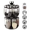 Stylish Stainless Steel Rotating Spice Rack with 12 Jars