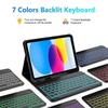 iPad 11th Gen Protective Case with A16 Detachable Luminous Bluetooth Keyboard, Magnetic 10.9" Pen Slot, Leather Cover
