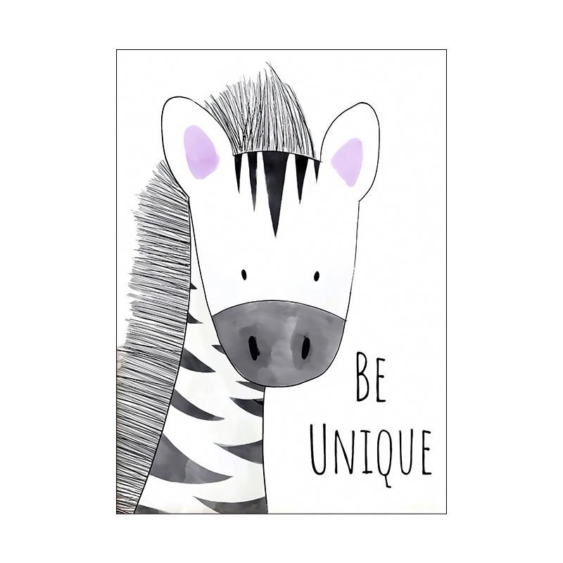 Cartoon Animal Canvas Painting Lion Monkey Crocodile Print Children's Room Wall Decor Elephant Poster for Living Room Home Decor Unframed