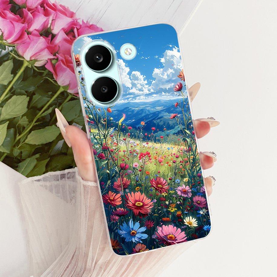 Case For Xiaomi Poco X8 Pro Max Cover Popular Flower Soft Silicone Transparent TPU Bumper For Xiaomi Poco X8 Pro X8ProMax Fundas