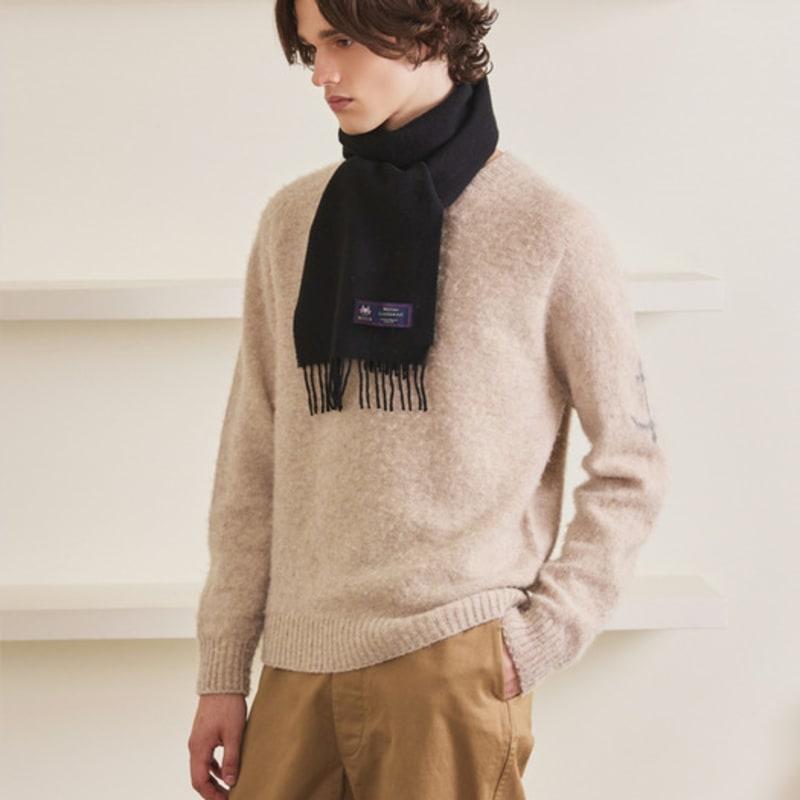 ABRAHAM MOON Merinowolle Schal 25cm - Schwarz