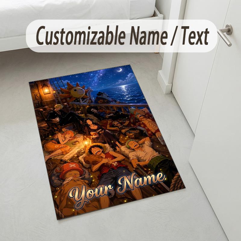 Personalized Crystal Velvet Carpet,One Piece Custom Printed Name, Plush Area Rug For Home Indoor Decor