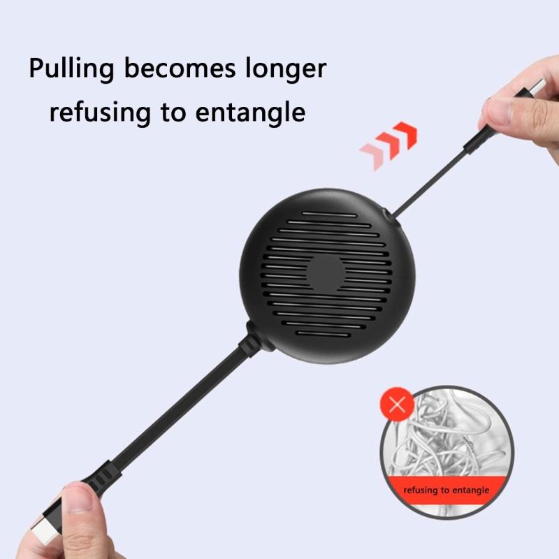 Auto Retracting USB Type C Charging Cord 60W Fast Speed Data Sync for Smartphones Tablets Headphones Electronics Gadgets