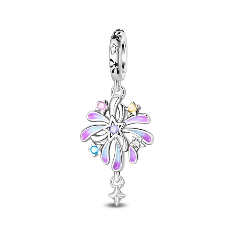 Party Series Charm Copper Feather Music Dance Dangle Pendant Fit Original Charm Bracelets Women Diy Jewelry Gift