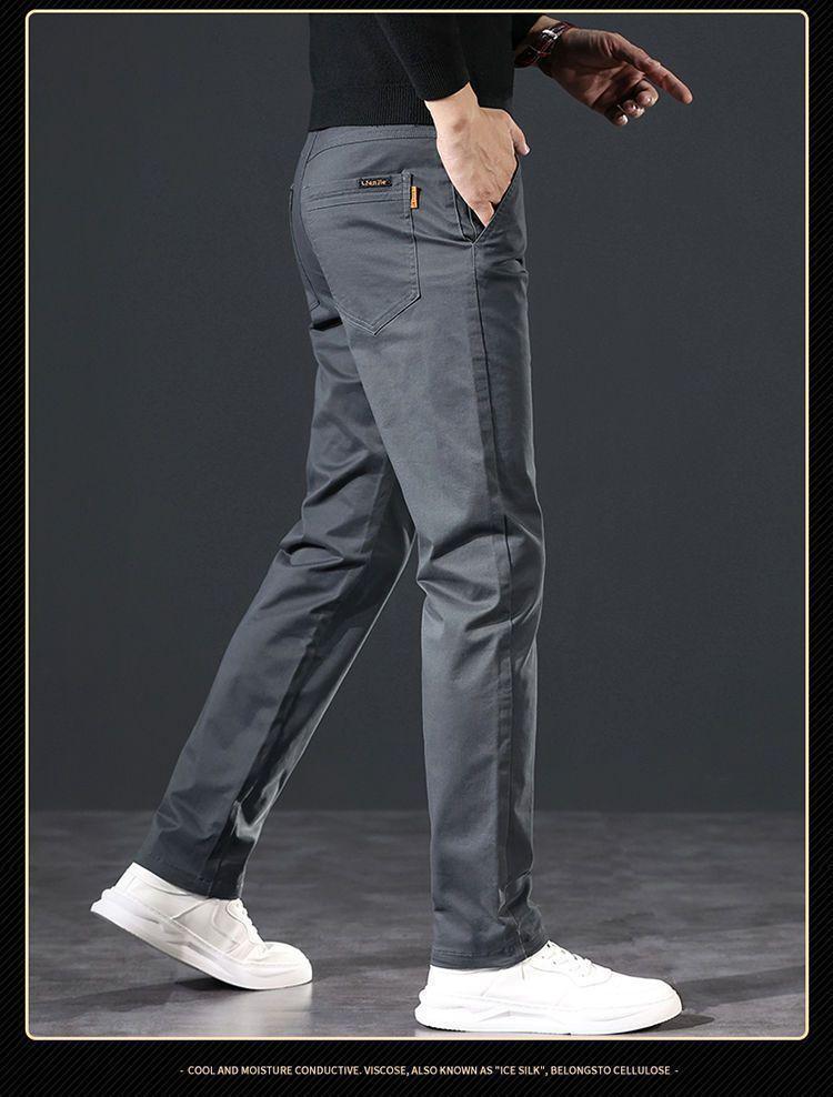 Pantalones Casuales Rectos Elásticos Resistentes al Desgaste para Hombre - Estilo Coreano para Primavera/Otoño