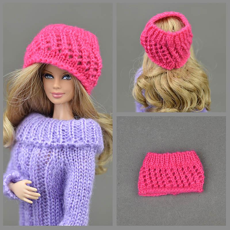 Multi Function Sweater Strapless Top Clothes For Barbie Doll Knitting Skirts For BJD Dolls Can Be Weared As Skirt Top Hat
