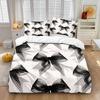 3pcs Cute Black Bow Printed Coreless Duvet Cover Set In Multiple Sizes Comfortable Bedroom Bedding Decoration Machine Washable