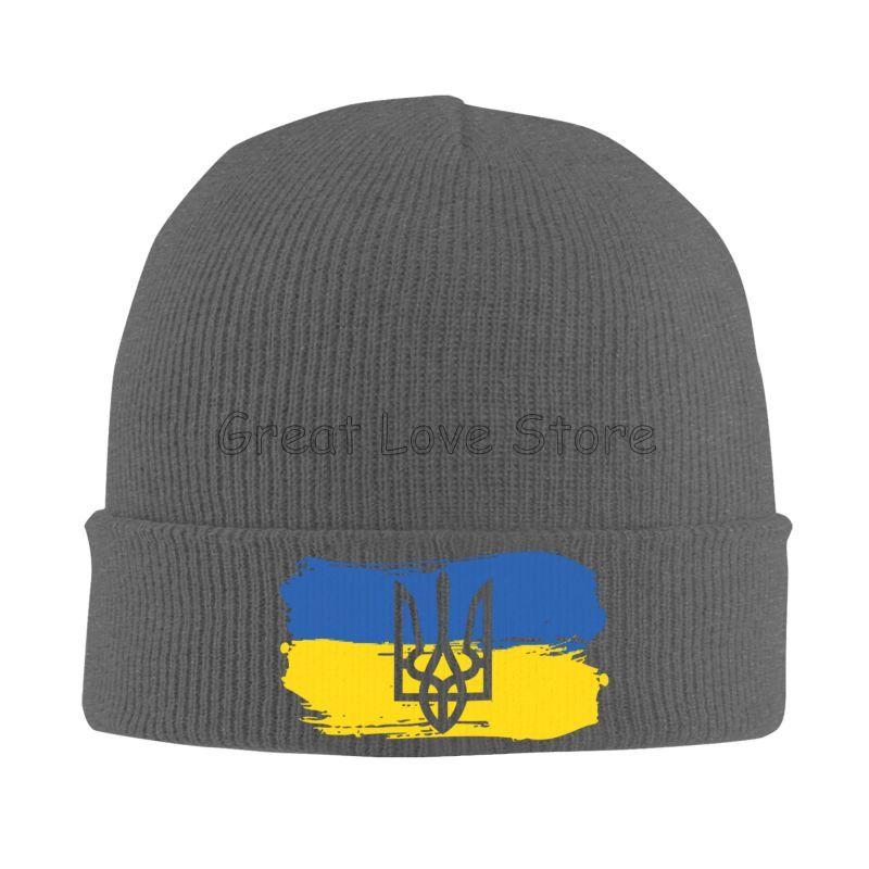 Ukraine Emblem Bonnet Hats Unisex Elastic Knit Hat Winter Warm Skullies Beanies Head Wrap Caps for Travel Outdoor Hiking Camping