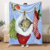 Christmas Cat Blanket Soft Throw Blanket For Home Bedroom Bed Sofa Travel Office Solid Christmas Blanket