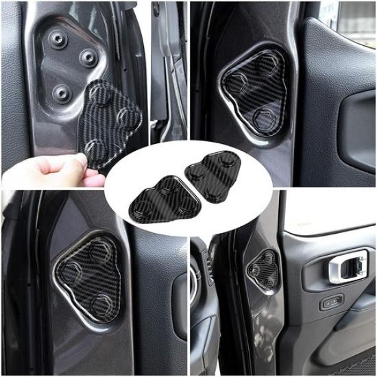 Carbon Fiber Door Screw Cover Trim Protector For Jeep Wrangler JL JT 2018+ 2pcs