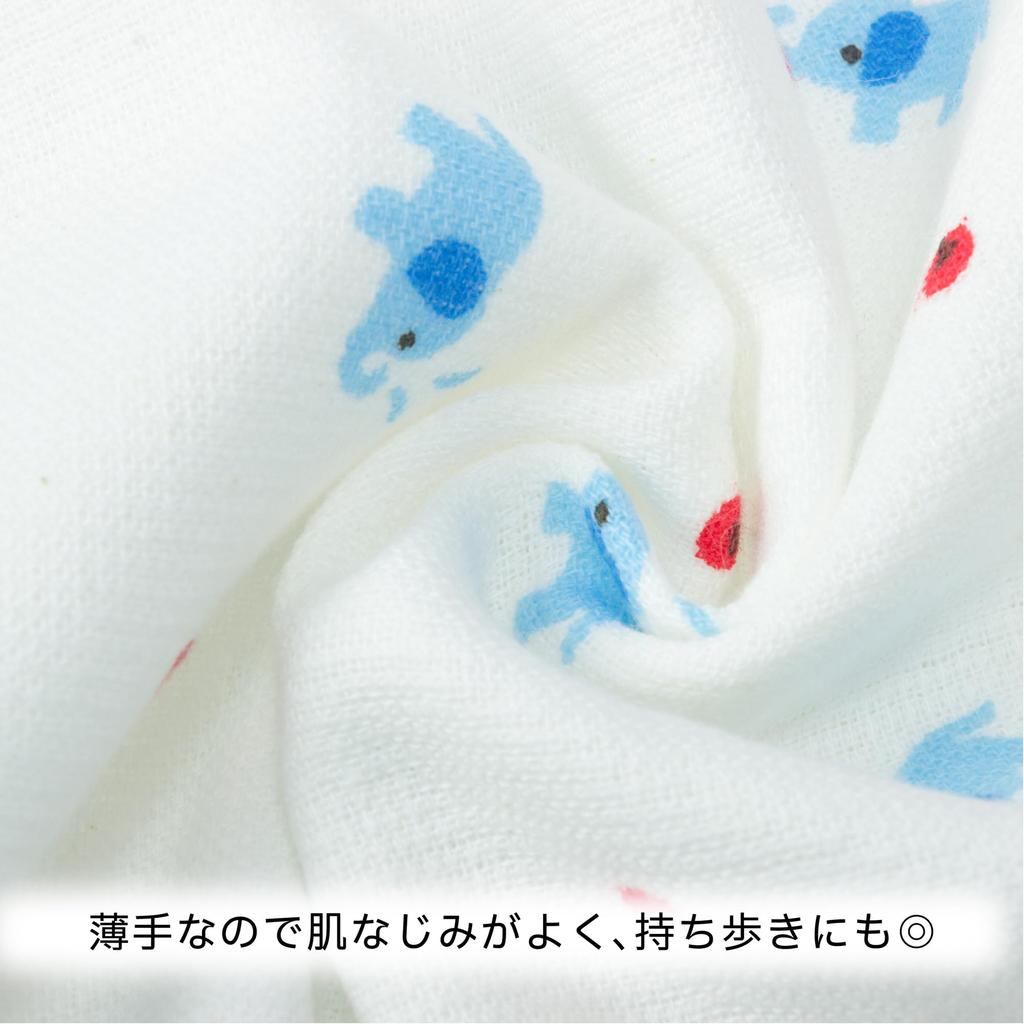 Nishikawa Bath Gauze Senshu Retro Animal Made In TT19002005 Towel, 60x120cm, Washable, & Pile, Thin, Quick-Drying, Lightweight, Print, Elephant,