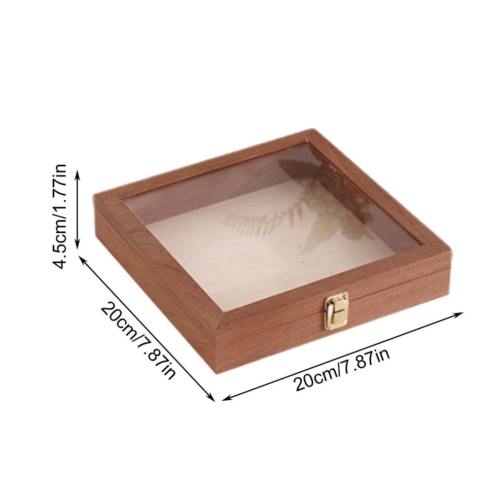 Wooden Keepsake Storage Box Multi-Purpose Cash Storage Organizer Necklace Display Case With Clear Acrylic Lid For Home