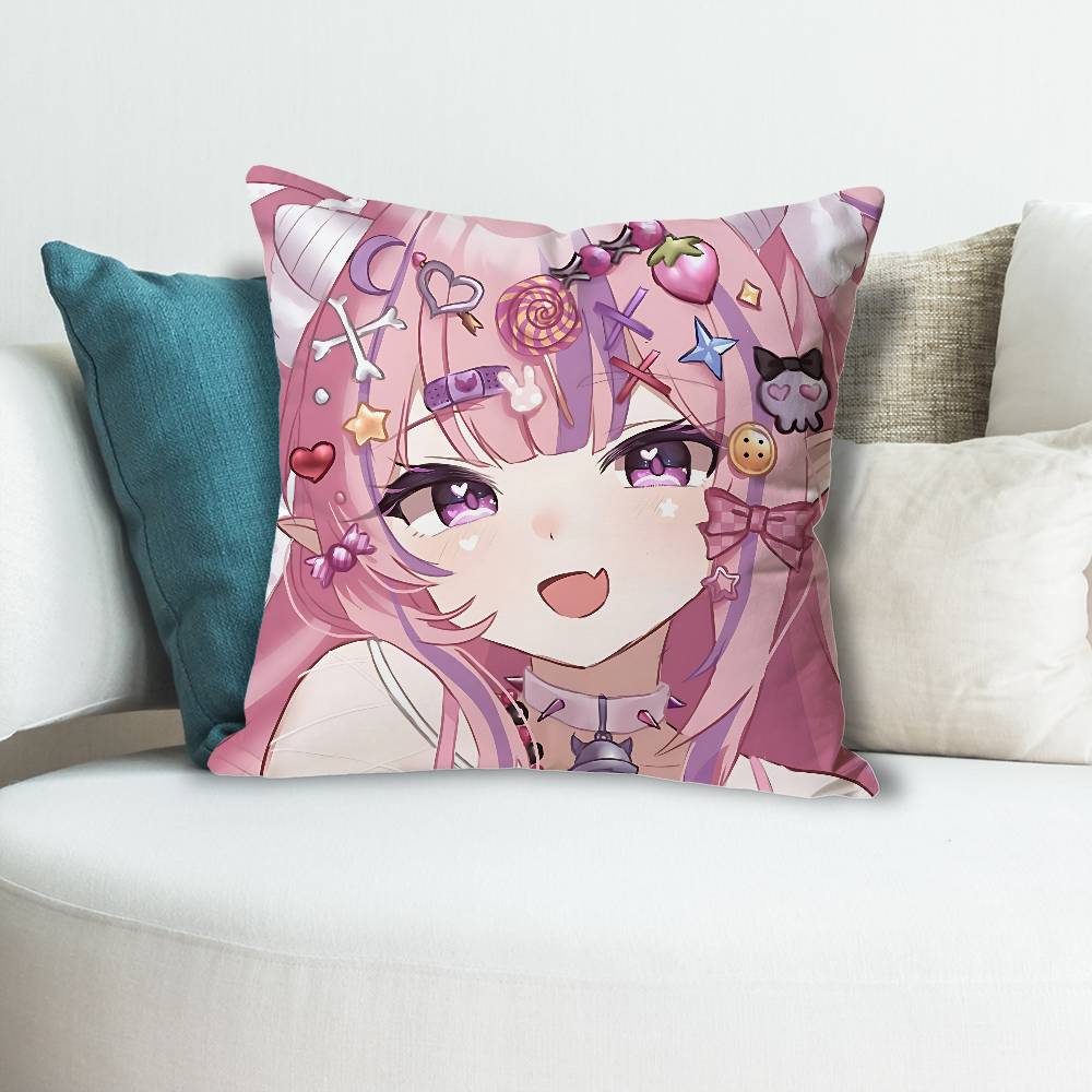 Cute IIronmouse Vtuber Pillow Cases for Bedroom Living Room Sofa Home Decor Polyester Cushion Cover with Zipper