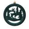 3Pcs/Box Round Pancake Shaped Christmas Flocking Pendant  Christmas Tree Decoration