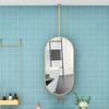 Double-Sided Oval Hanging Mirror with Light for Bathroom or Barber Shop