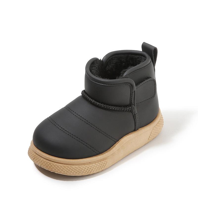 

Children s Snow Boots2026New winter short boots for boys, fleece-lined and thickened, cotton boots for girls, warm baby cotton shoes 32Inner Length19.5cm чорний