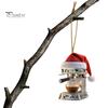 Coffee Machine Christmas Ornament Acrylic Santa Hat Mini Coffee Machine Pendant Keepsake Holiday Car Backpack Charm Gift for Coffee Lovers