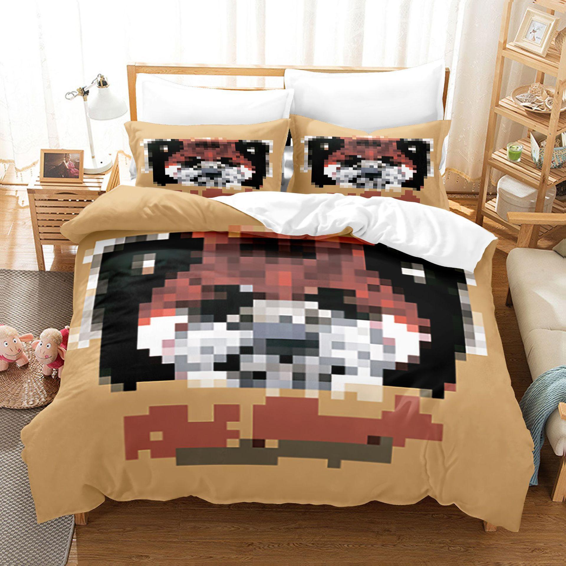 Animal Digital Printing Three-Piece Home Textile Bed Sheet Kit 3D Three-Dimensional 90G Grinding Four-Piece Set 70 * 133